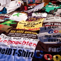 T-shirt stall at the Kaiser Wilhelm Memorial Church Christmas Market